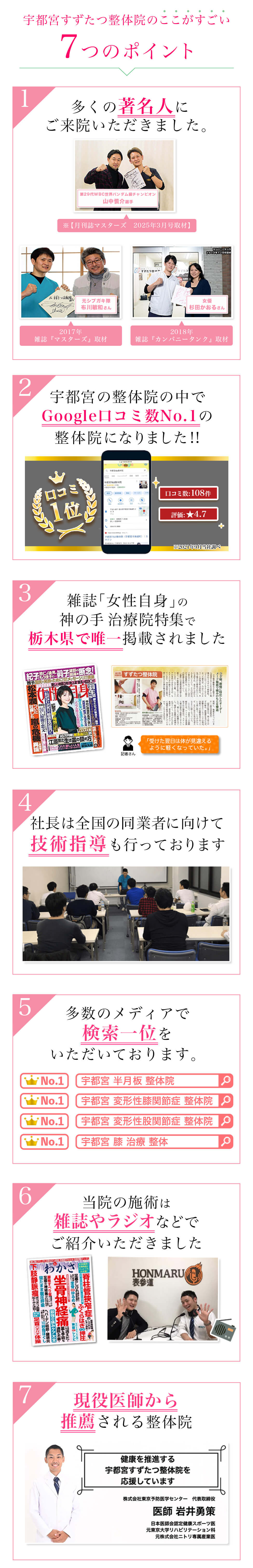 宇都宮すずたつ整体院のここがすごい7つのポイント